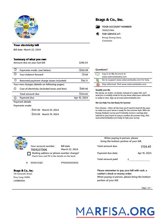 Downloadable Cambodia Solar Green Energy Cambodia Co business utility bill template (2).doc